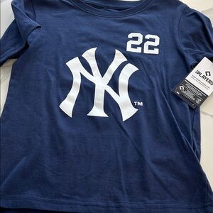 NWTMLB New York Yankees boys  Tee with White Logo
